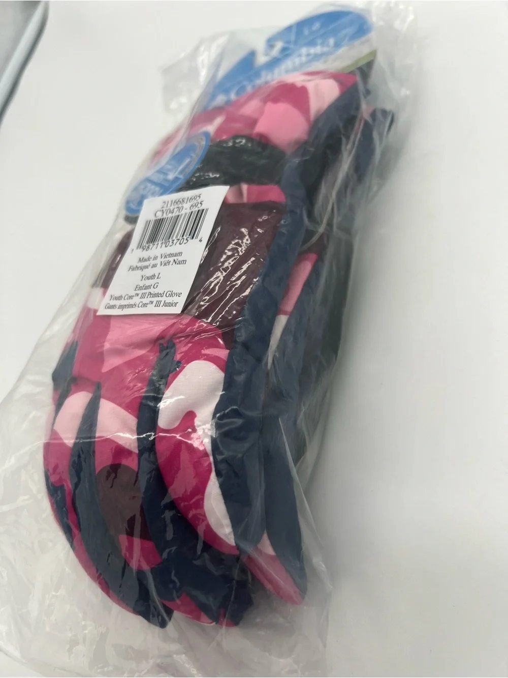 Vintage Columbia Girls Gloves Size L Bright Pink Ski Winter Touch Screen Comp